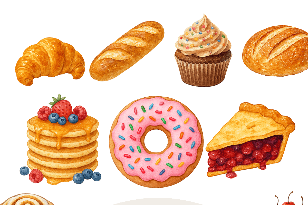 Bakery Clipart Set, a Decorative Illustration by Pati Charm Studio (Photo 1 of 8)