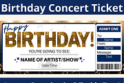 Birthday Concert Ticket Template, a Card Template by The Printed Smile (Thumbnail 1 of 3)