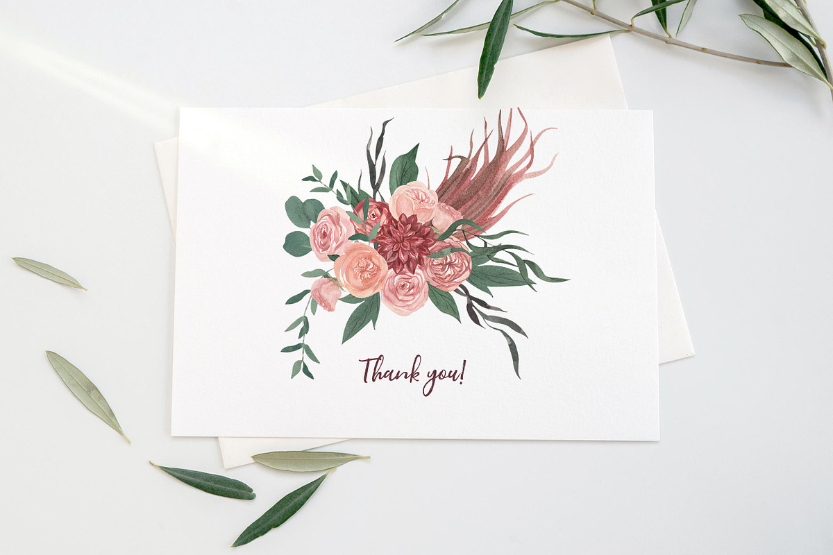 Burgundy Peonies & Blush Roses, an Illustration by Catch the Dream Art (Photo 14 of 14)
