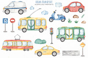 Urban transport watercolor, a Decorative Illustration by Marina Ermakova (Thumbnail 2 of 10)