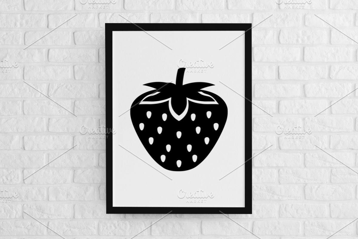 Strawberry Silhouette SVG, a Food Illustration by newminddesign (Photo 2 of 3)