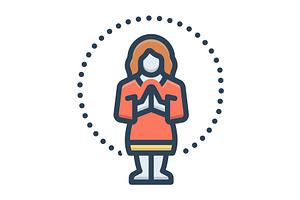 Favor prayer color icon, a Duotone Icon by Creative priyanka