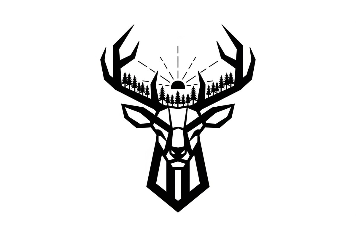 Artistic Geometric Deer Head Bundle, an Illustration by yasushie (Photo 20 of 31)