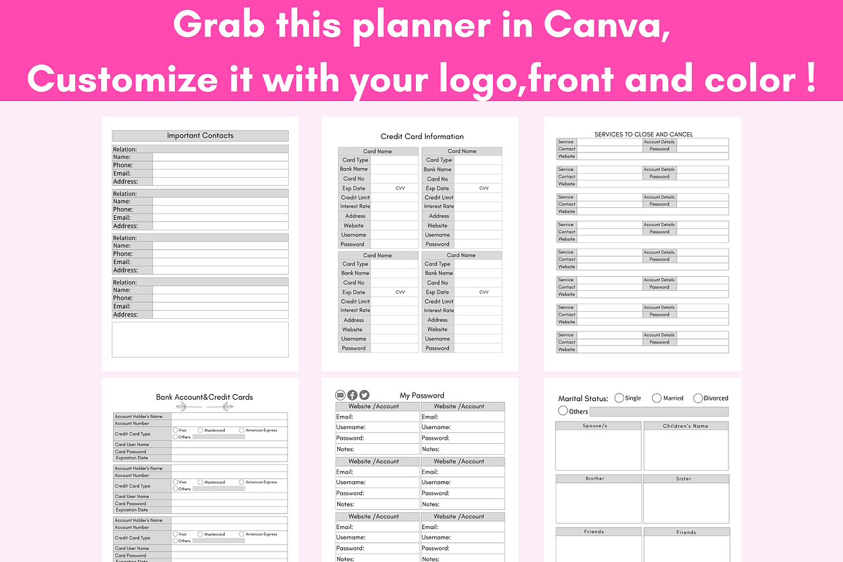 End Of Life Planner Canva Templates, a Brochure Template by LA Design (Photo 5 of 9)