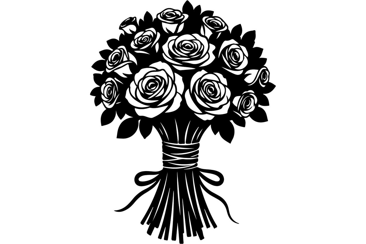 Wedding Flower Bouquet Silhouette, an Object Graphic by Creativeshirt (Photo 6 of 20)