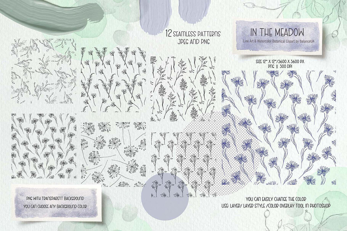 Wildflower Line Art Clipart, a Decorative Illustration by BalanceUA (Photo 14 of 18)