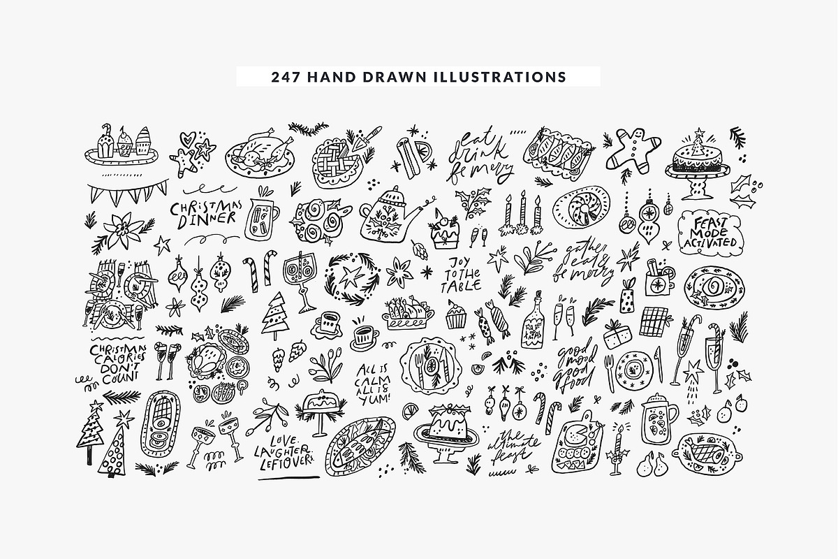 Christmas Feast | Hand drawn clipart, a Seasonal Illustration by Favete Art (Photo 2 of 10)