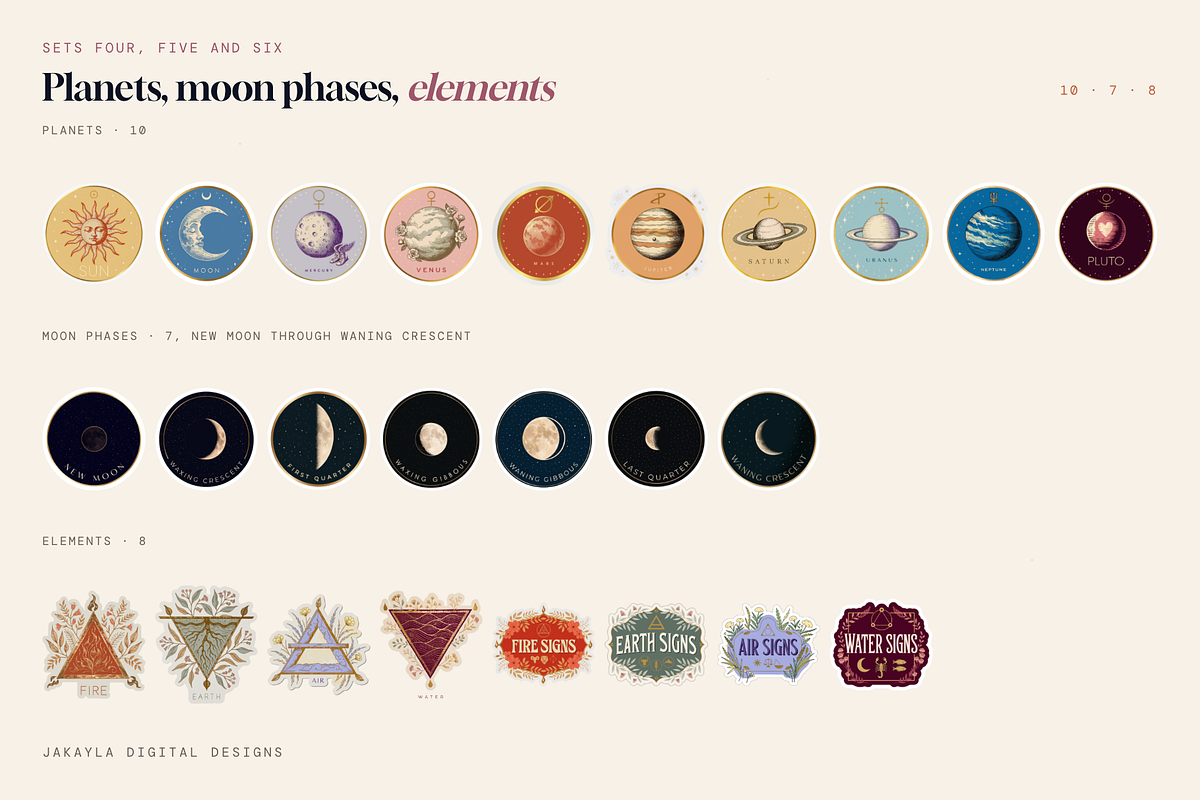 75 Birth Chart Astrology Stickers, an Object Illustration by Jakayla Digital Co (Photo 15 of 18)