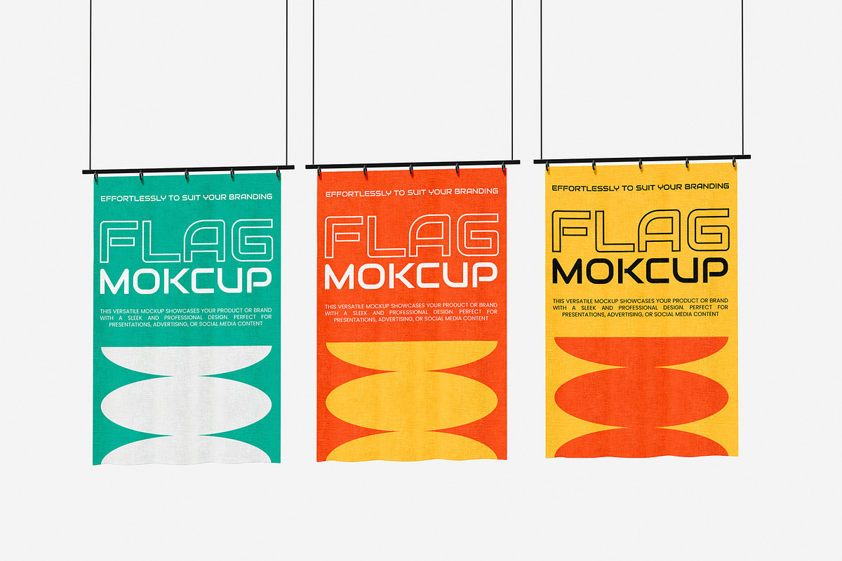 Vertical Flag Mockup, an Advertising Mockup by Permadi Creative (Photo 2 of 3)