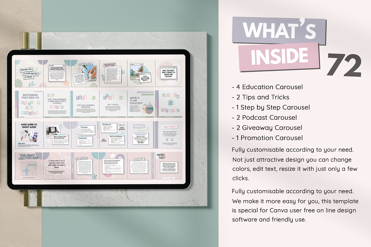 Instagram Carousel Growth Hacks, a Social Media Template by Analogi Studio (Photo 2 of 23)