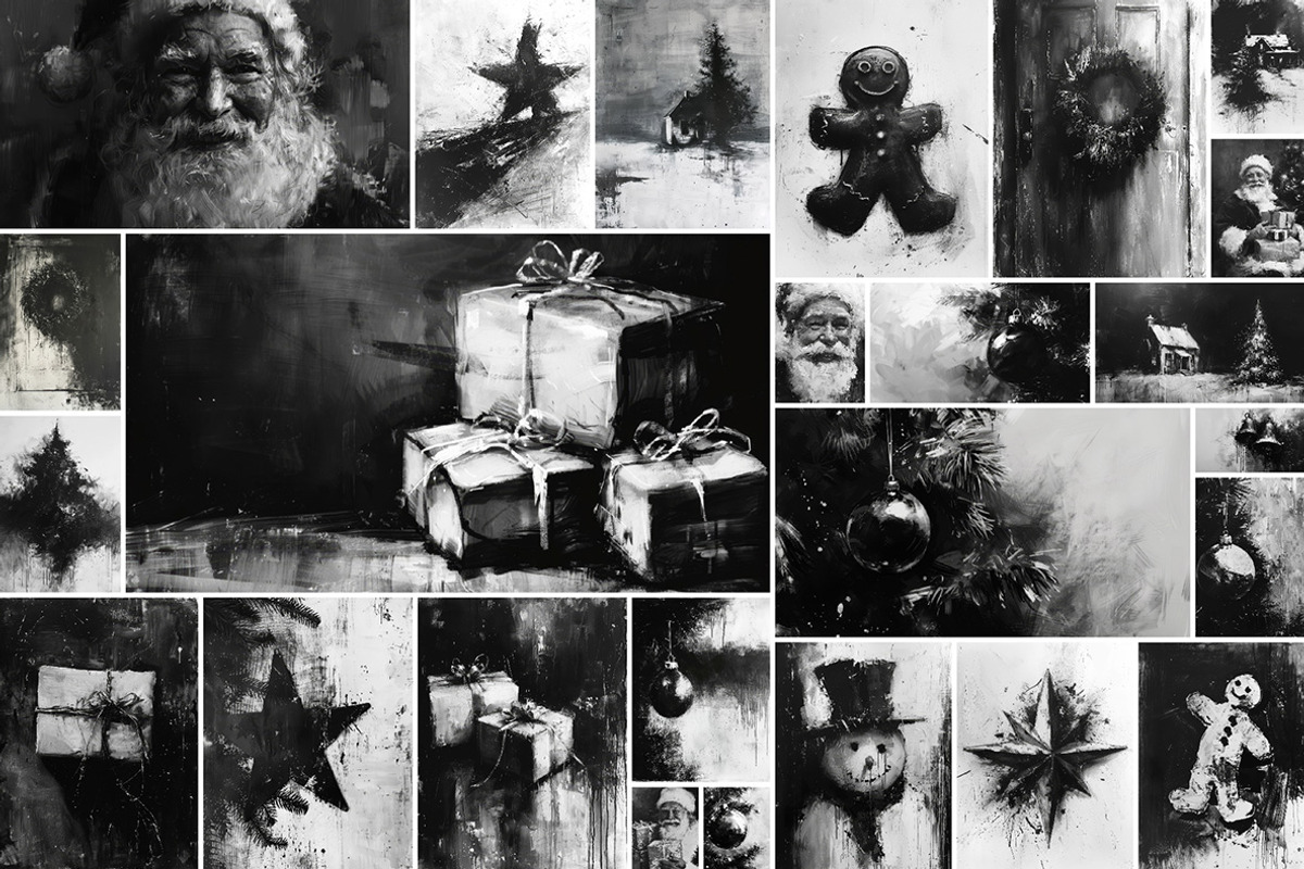Dark Christmas - 141 images, a Seasonal Illustration by Handmadefont (Photo 3 of 19)