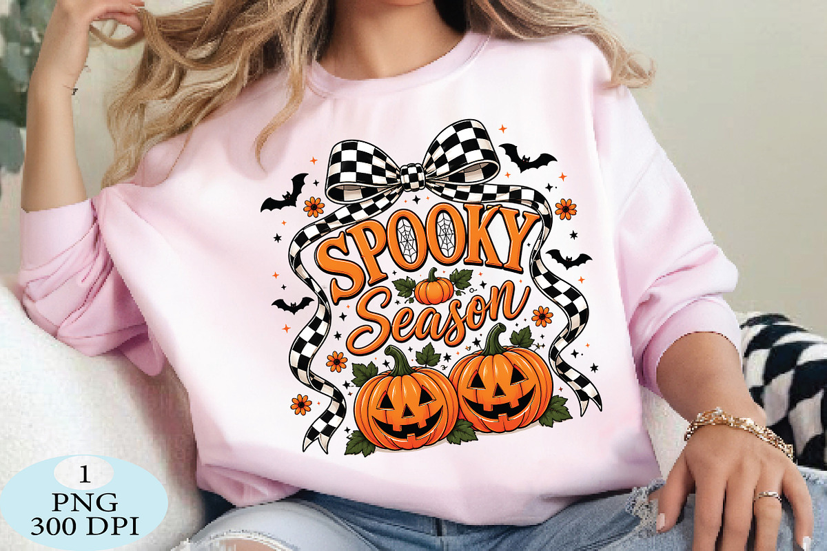 Spooky Season Checkered Bow PNG, a Seasonal Illustration by Daily.Designs (Photo 3 of 5)