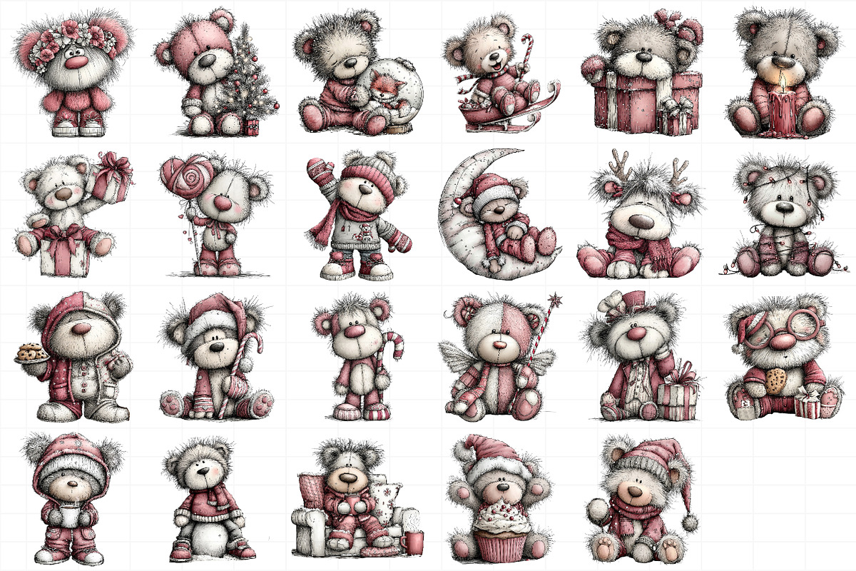 Whimsical Christmas Teddy Clipart, an Illustration by Daily.Designs (Photo 5 of 5)