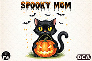 Spooky Mom Cat Halloween Mom Png, an Illustration by DreamCafeArt (Thumbnail 1 of 6)
