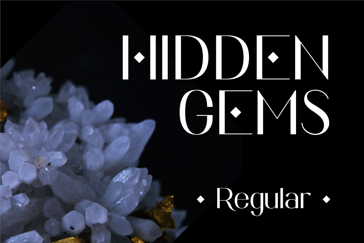 Hidden Gems - Regular, a Sans Serif Font by Full Circle Design Studio (Photo 1 of 2)