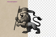 Lion Heraldry Engraving Collection, an Object Graphic by Kaizla03 (Thumbnail 3 of 3)