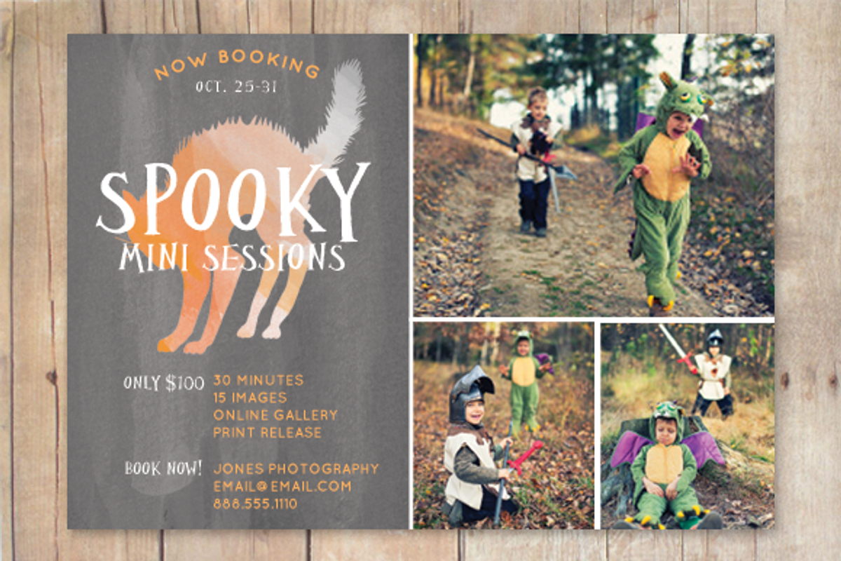 Halloween Mini Session Template Fall, a Flyer Template by cardcandy