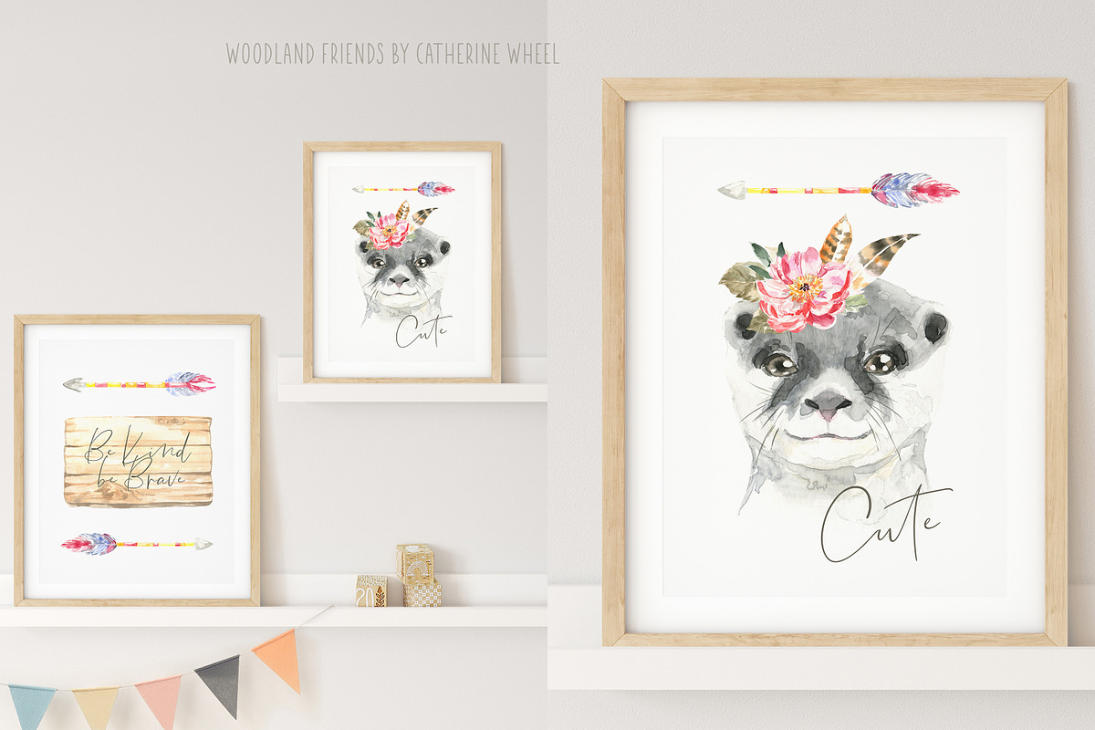 Boho Watercolor Woodland Animals, an Animal Illustration by Catherine Wheel (Photo 15 of 17)