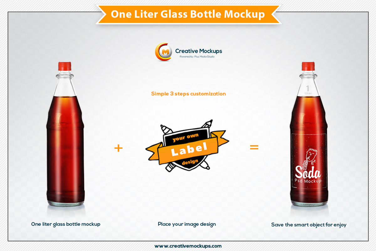 One Liter Glass Bottle Mockup, a Product Mockup by Plus Media (Photo 4 of 7)