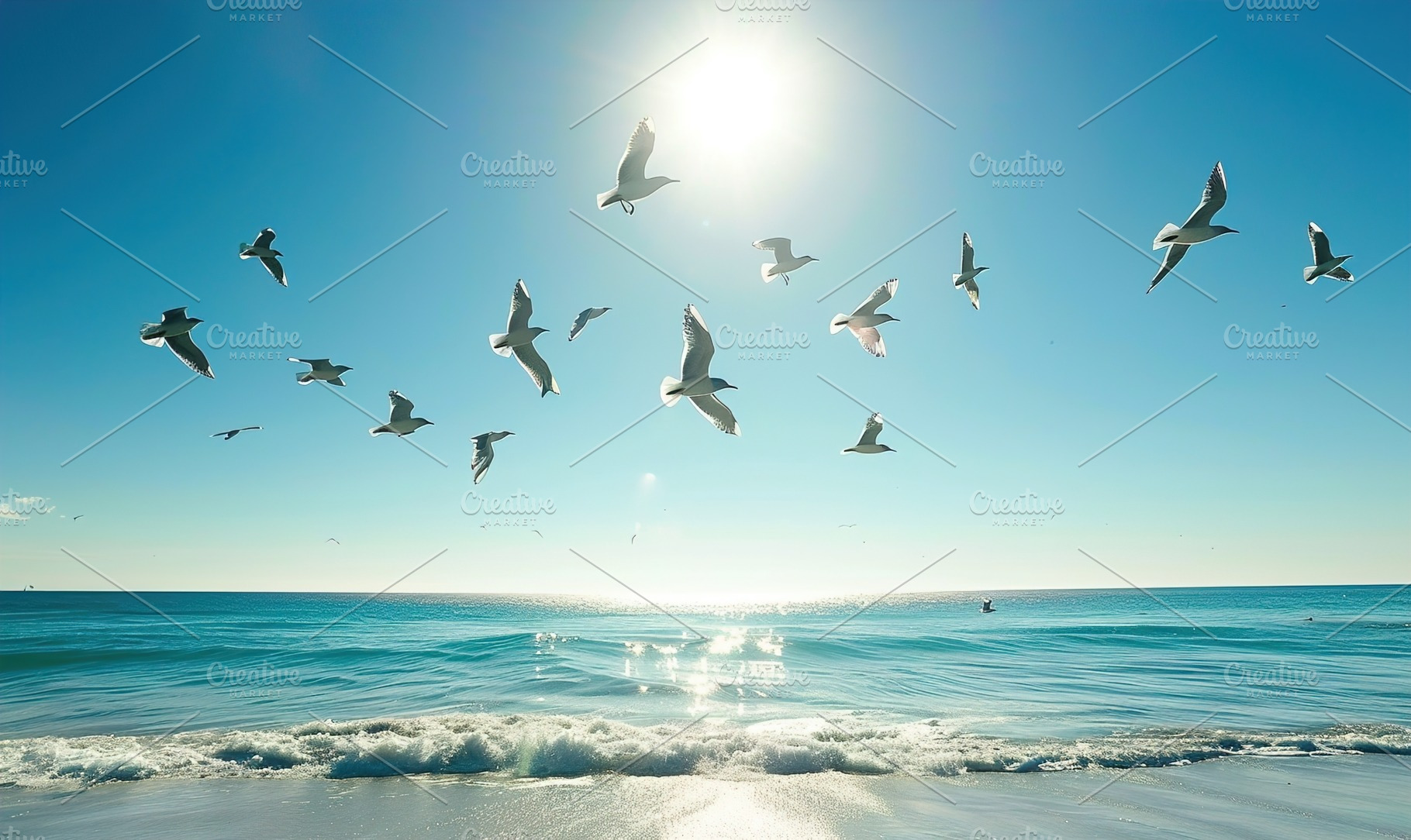 landscape of calm sea coconut trees, a Background Photo by Maylianaw28