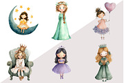 Watercolor Little Princess Clipart, an Illustration by Design Market (Thumbnail 3 of 3)