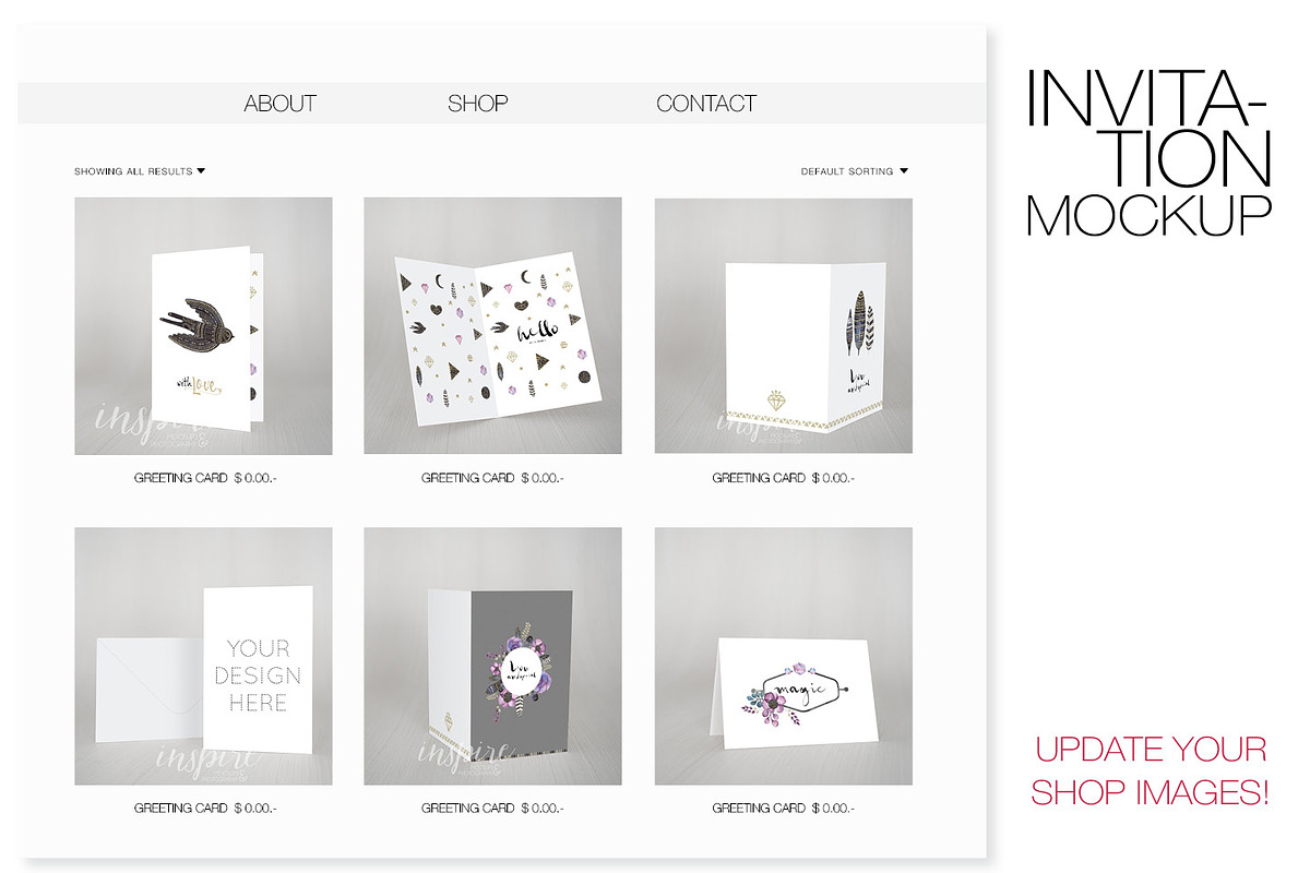 5x7 Card/Invitation Nordic Mockup, a Print Template by Inspire Mockups (Photo 2 of 10)