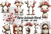 Whimsical Spring Flowers Farm Animal, a Graphic by one-touch (Thumbnail 1 of 16)