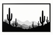 Southwestern Cactus Mountain Vector, an Illustration by hafijul (Thumbnail 9 of 15)