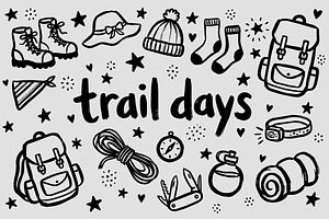 Camping Doodle Illustrations
