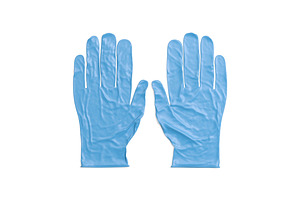 Blue Rubber Gloves 2 Types 3D Model