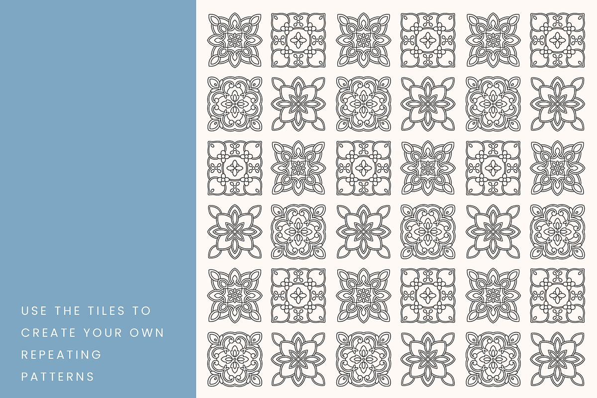 Patterned Tile Vectors, a Decorative Illustration by Emma Webb Studio (Photo 4 of 6)