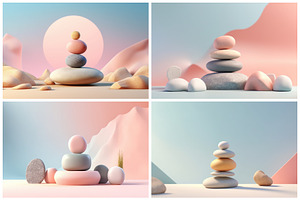 16 Dreamy Pebble Podium Backgrounds