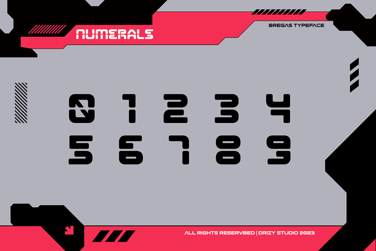 Bregas - Modern Stencil Font, a Sans Serif Font by Drizy (Photo 3 of 10)