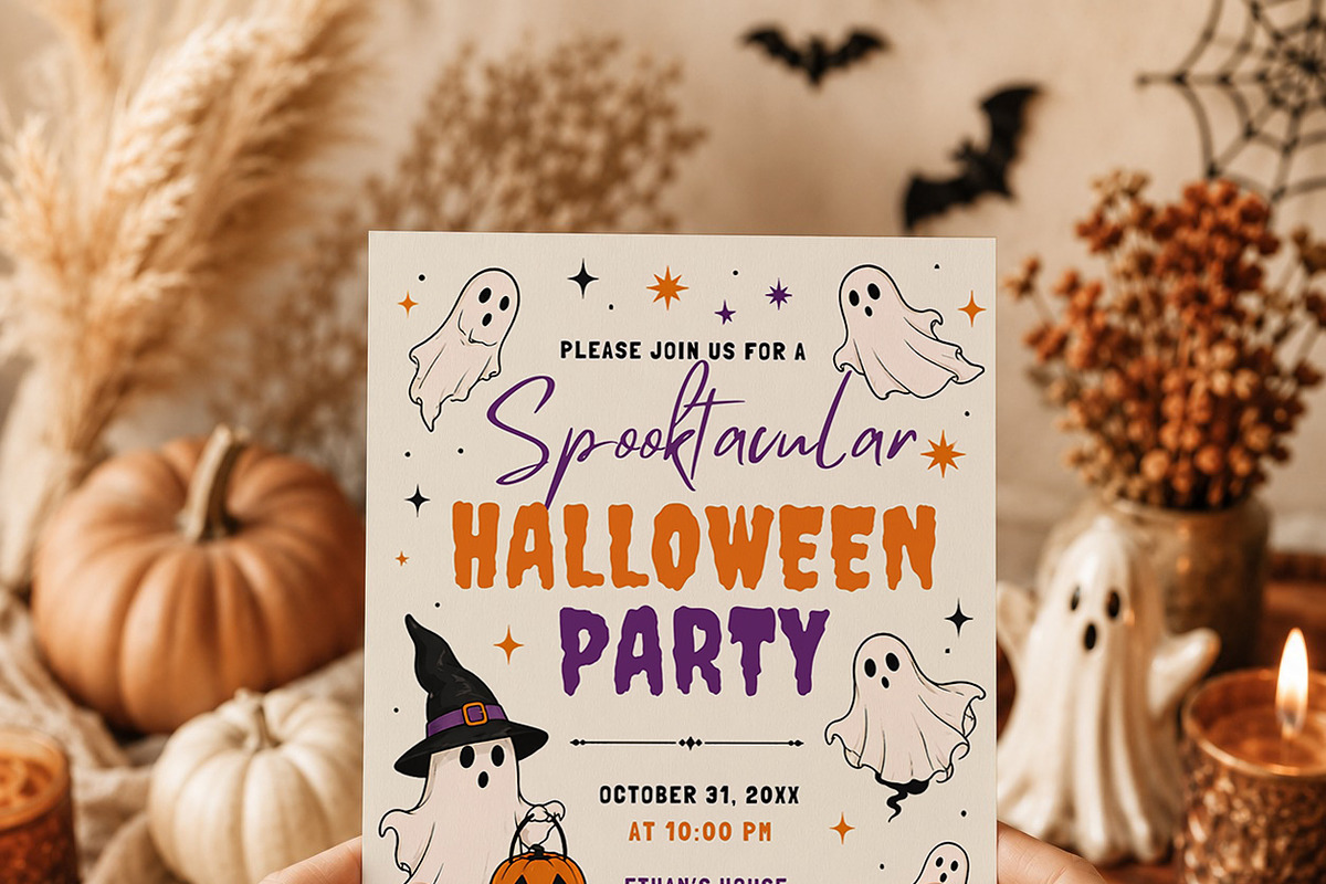 Cute Spooky Halloween Invitation, an Invitation Template by Arslan (Photo 5 of 5)