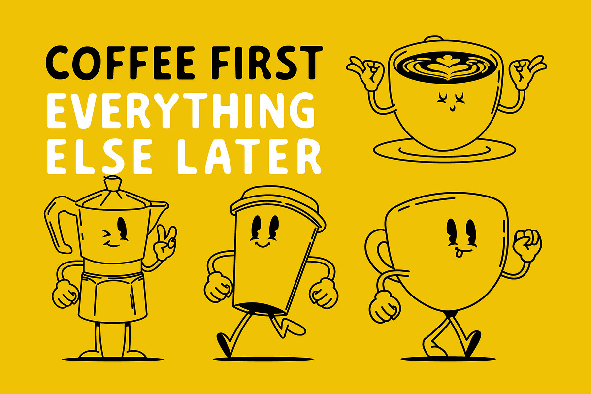 40 Hand-drawn Cute Coffee, a Food Illustration by Jiwstudio (Photo 2 of 12)