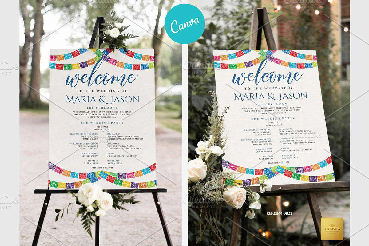 Mexican Wedding Program | CANVA, a Stationery Template by Creative Market (Photo 1 of 6)