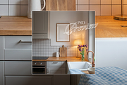 A3 Frame Warmly Lit Kitchen Mockup, a Household Mockup by WasMockups (Thumbnail 5 of 5)
