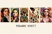 Colorful Abstract Women Wall Art, a Wallpaper Graphic by Helospace (Thumbnail 10 of 10)