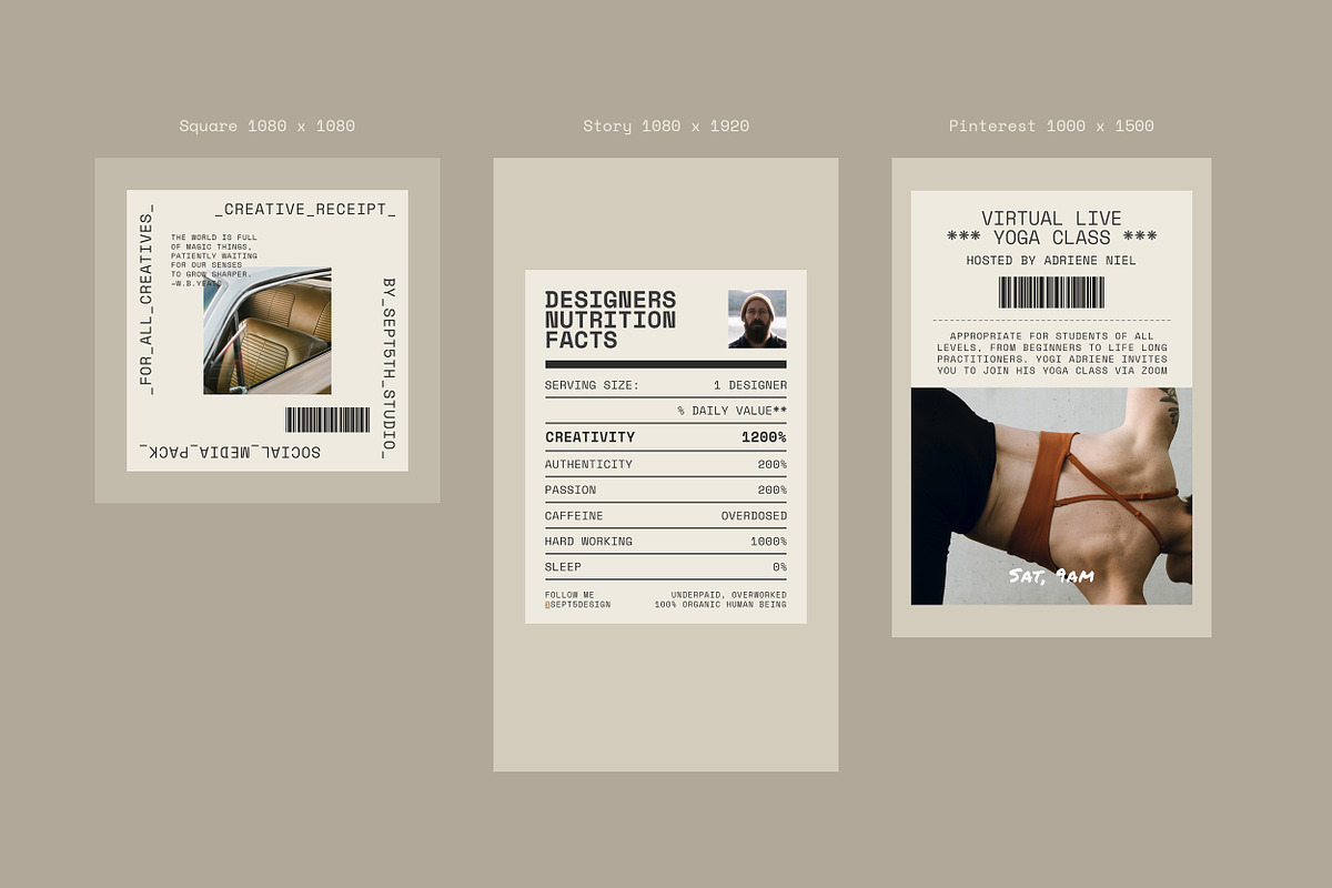 Creative Receipt Social Media Pack, a Social Media Template by September 5th (Photo 4 of 19)