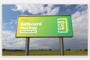 Billboard Sign Mockup Front View