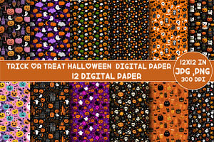 Trick or Treat Halloween Digital, a Graphic by Designking