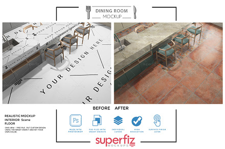 Floor&Countertop Dining Room Mockup