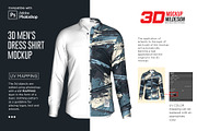 3D Men's  Dress Shirt LS Mockup, a Shirt Mockup by Mildstudio (Thumbnail 3 of 14)