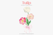 watercolor clipart tulip set, a Decorative Illustration by Patishop Art (Thumbnail 6 of 11)