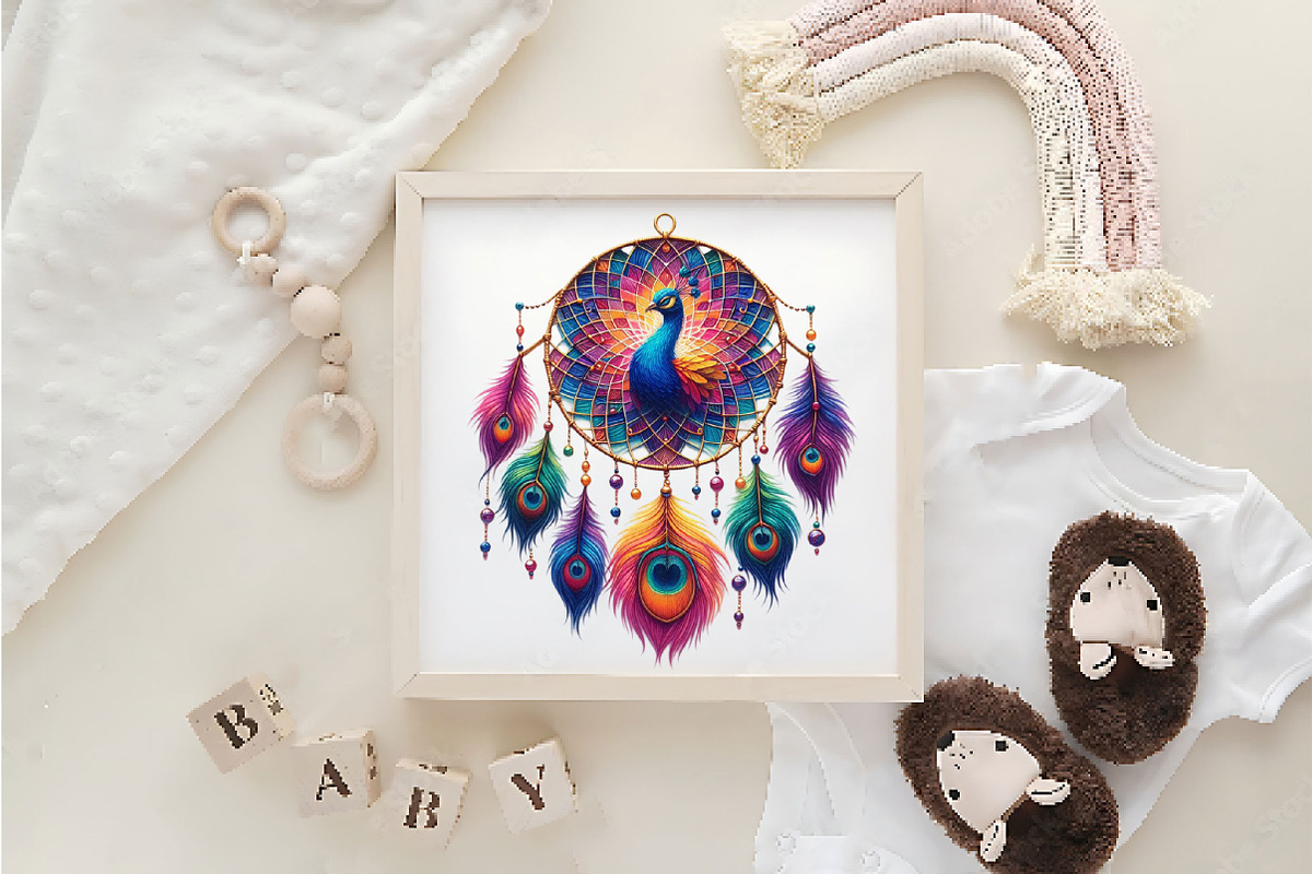 Watercolor Boho Dreamcatcher Clipart, a Work Illustration by Dream Creation (Photo 4 of 5)