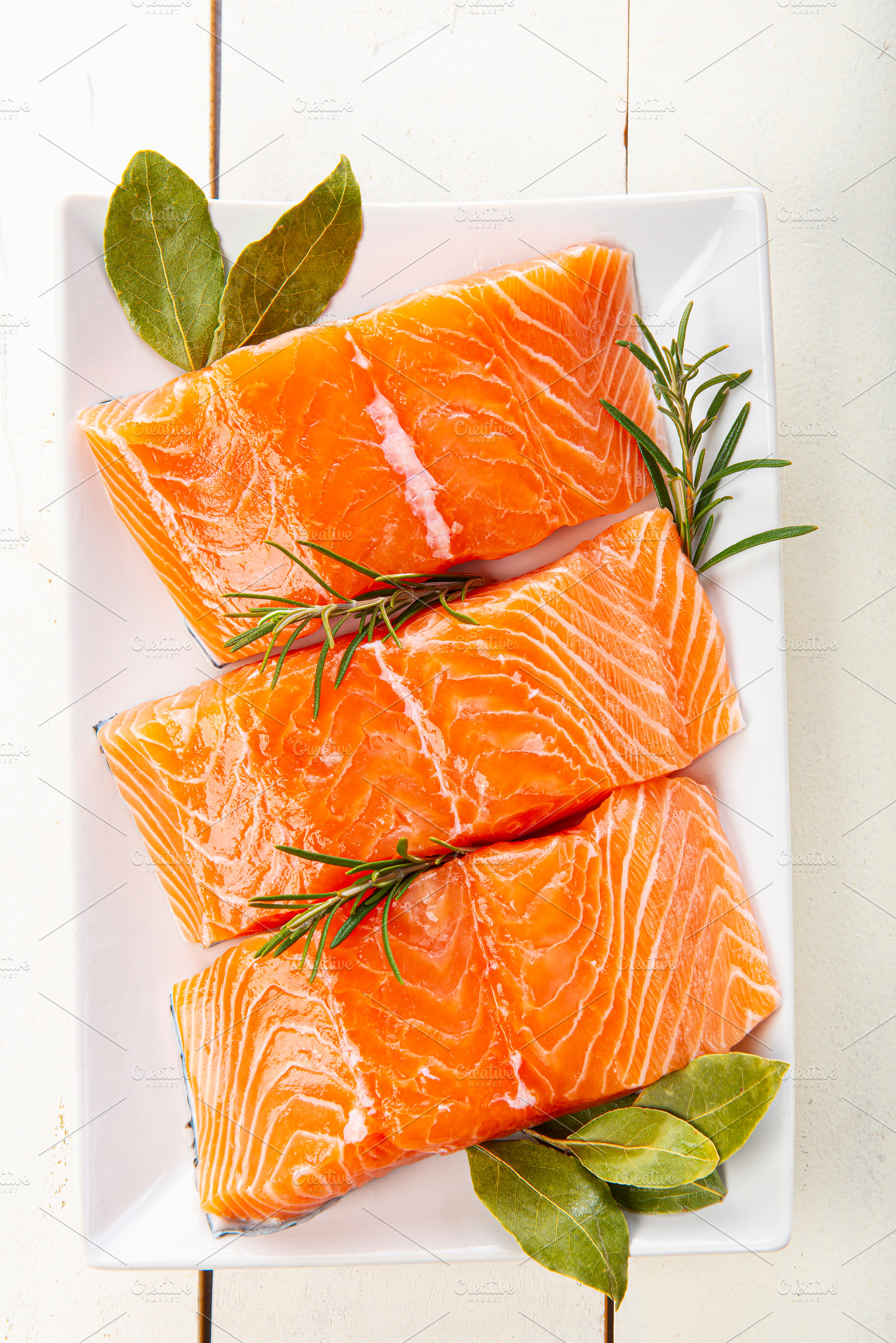 Fresh salmon fillets, a Food & Drink Photo by Angel Simon Photography