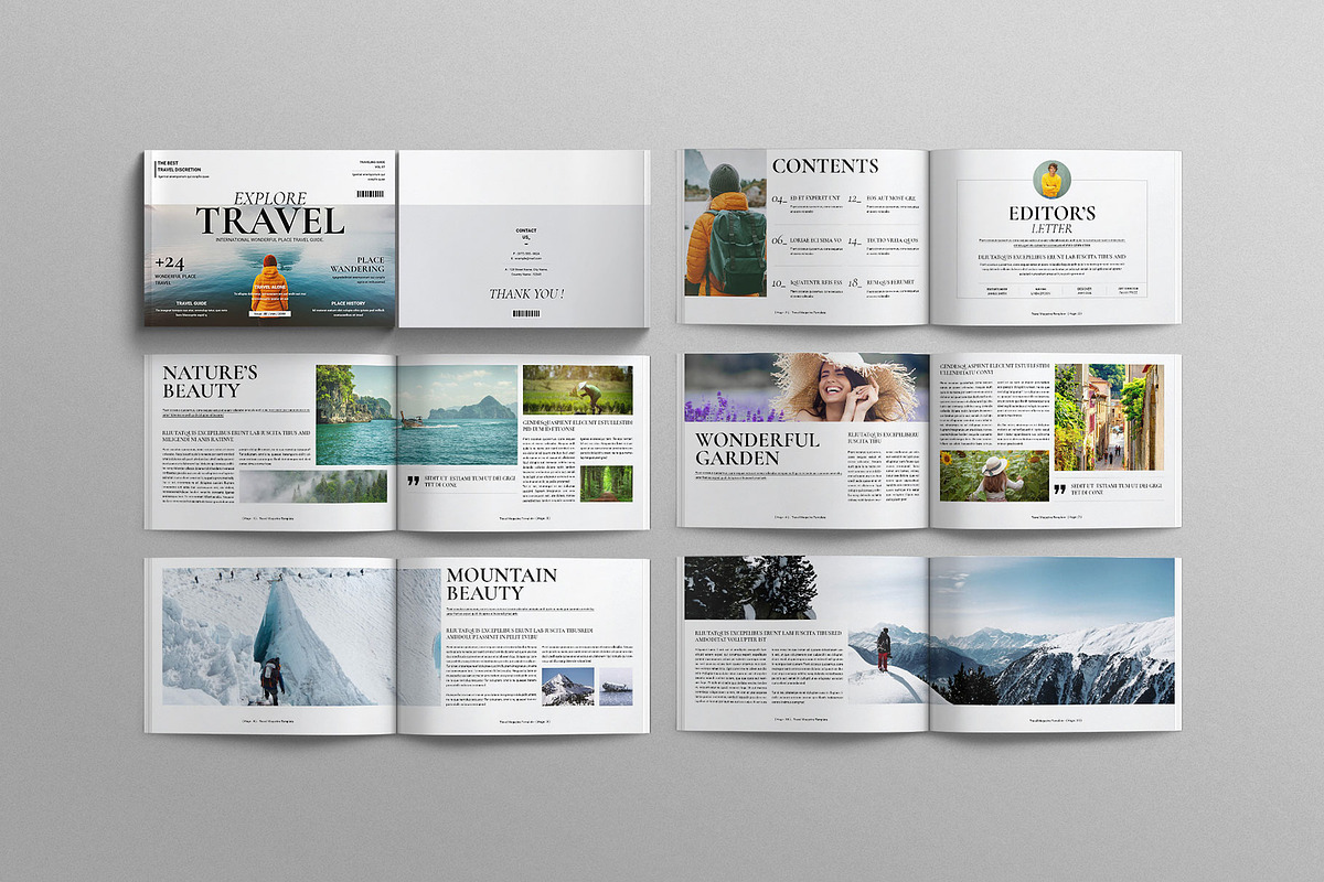 Travel Magazine Template Landscape preview 8