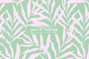 Wavy Palms Vector Print