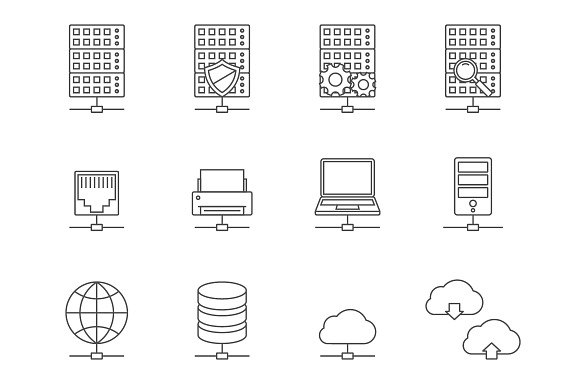 Server Outline Icons