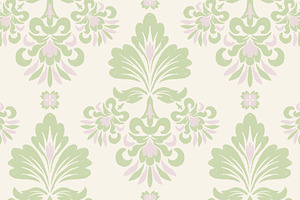 Green Ikat Floral Damask Pattern, a Pattern Graphic by PPEthnicDecorPattern